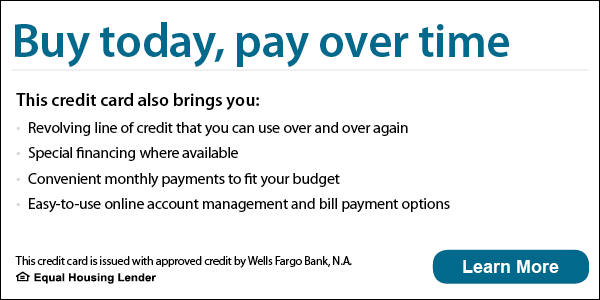 Buy today, pay over time with this Wells Fargo credit card. Learn more.