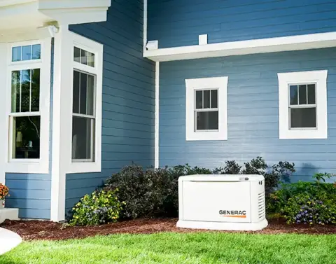 Generac Home Generator in front of a customer's home